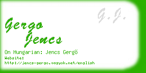 gergo jencs business card